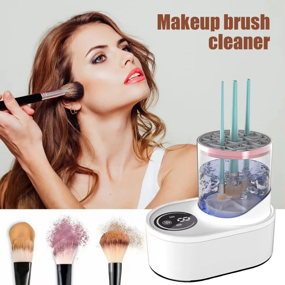 Electric Makeup Brush Cleaner Automatic Cosmetic Brushes Cleaner USB Rechargeable Brush Cleaning Drying Machine for Salon