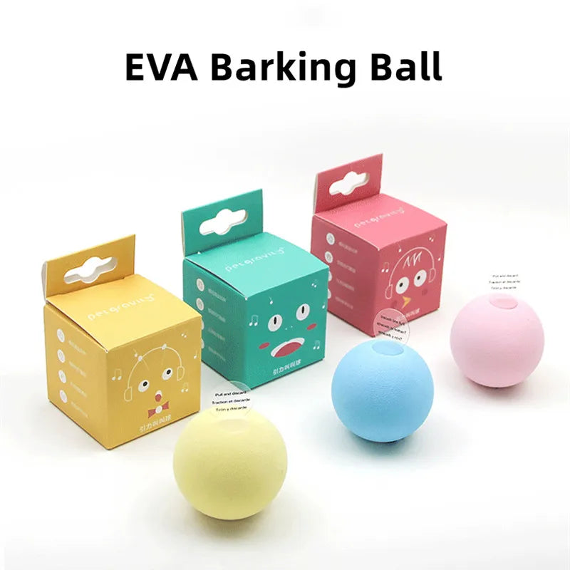 Cat Toys Balls Sound Frogs Birds Chirping Crickets EVA Balls Rolling Cat Plush Soft Self-Heeling Teaser Toys Pet Accessories