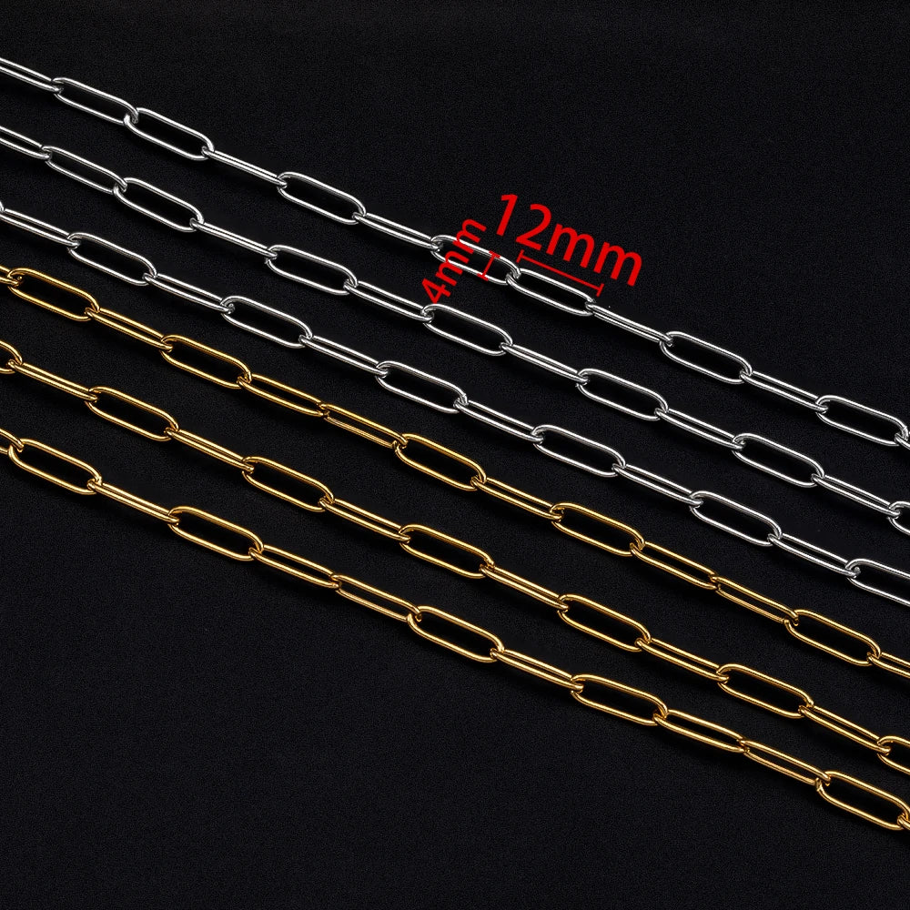5pcs Adjustable Stainless Steel Necklace Chains for DIY Jewelry