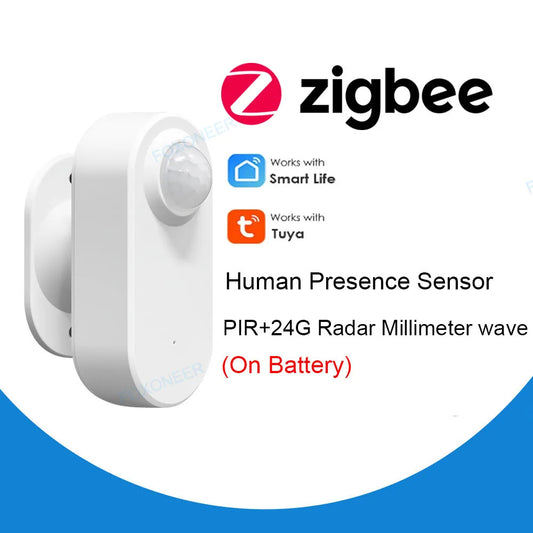 Detector de presencia humana Tuya Zigbee, detección de luminancia/distancia, sensor de movimiento PIR inteligente compatible con Zigbee 2mqtt Home Assistant