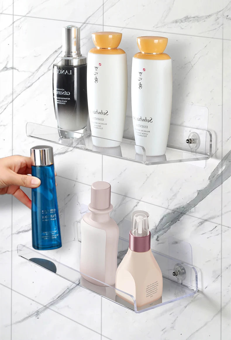 Storage Rack Acrylic Shelf Clear Wall Mounted Floating Ledge Organizer