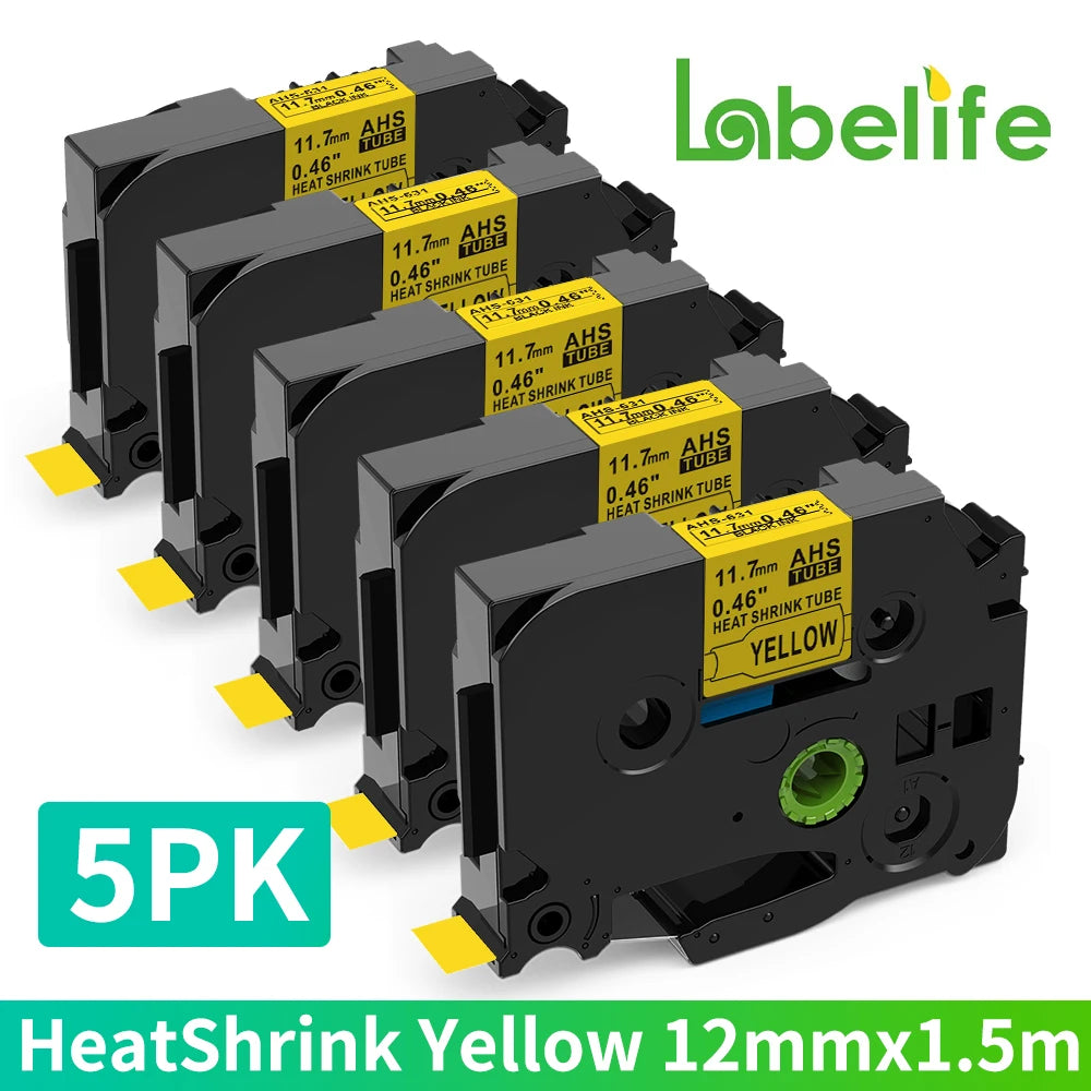 E1000PRO Tube Label Printer for Sticker Labels 12mm Compatible with Brother Ptouch TZe-231 HSe-231 High Resolution Thermal Transfer Technology