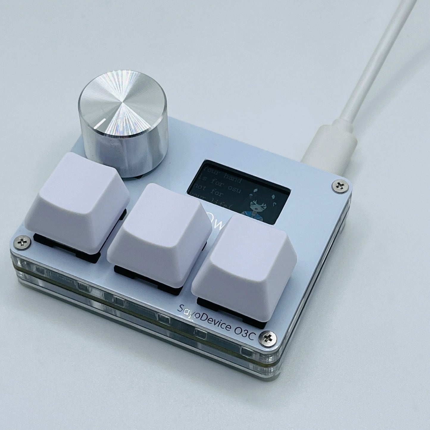 O3C SayoDevice OSU Rapid Trigger Magnetic Pink Switches Keyboard with Customizable Knob and Shortcut Features