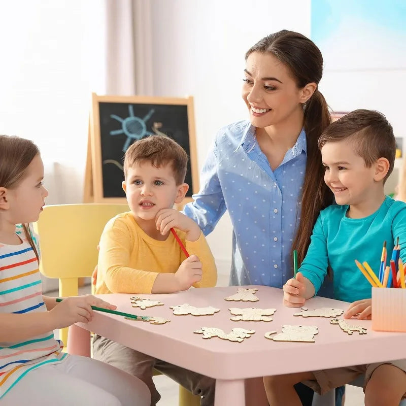 9pcs Mix Unfinished Wood Animal Jungle Cutouts for Crafts