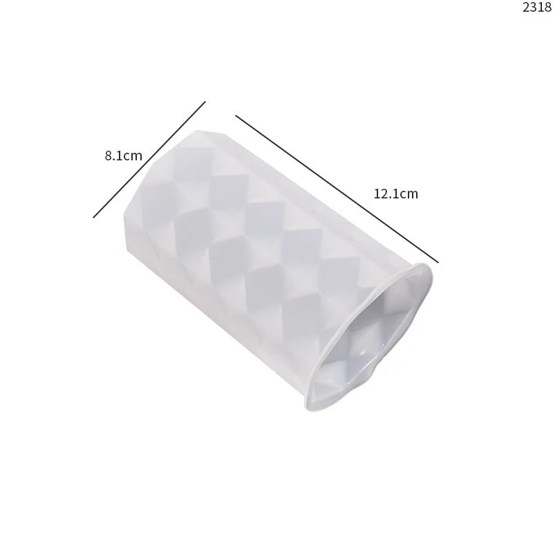 Classical Striped Roman Cylindrical Silicone Candle Mold for DIY Handmade Candles