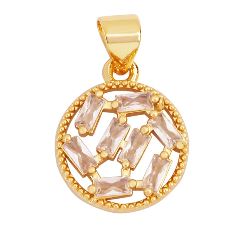 Cowboy Hat Boots Charm Pendant Zirconia 18K Gold Necklace