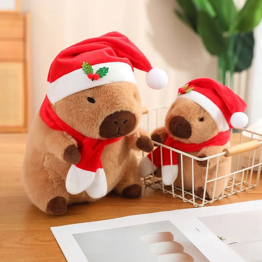 Christmas Capybara Plush Doll Soft Pillow Toy for Kids