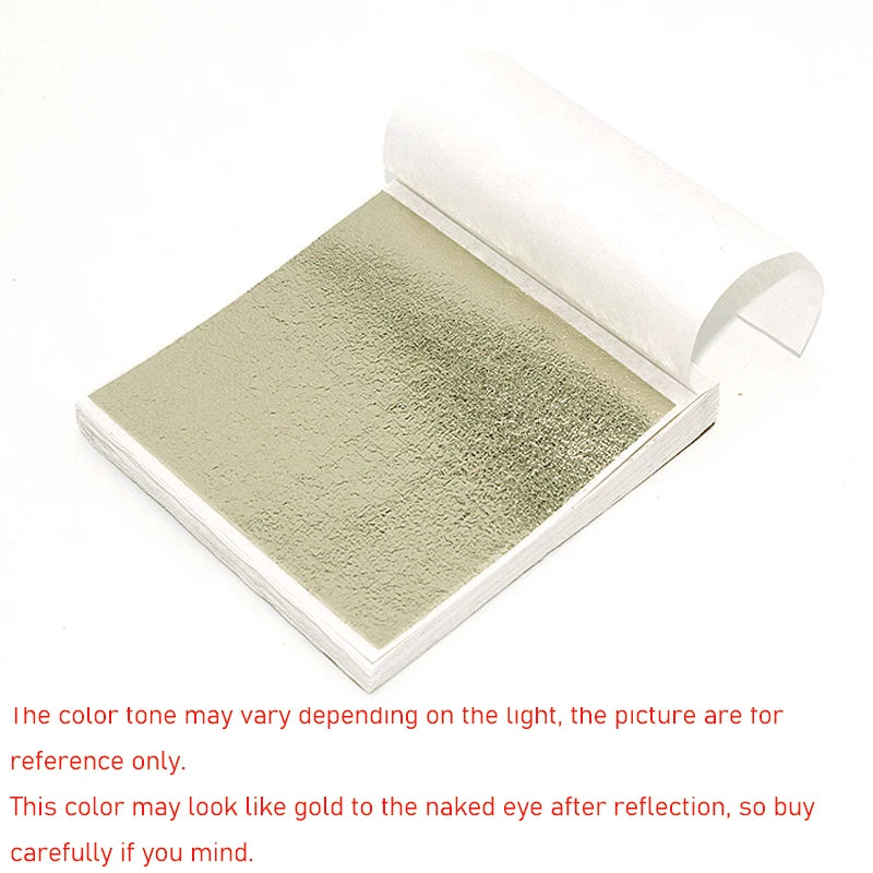 100pcs Imitation Gold Sliver Copper Foil Paper for DIY Crafts