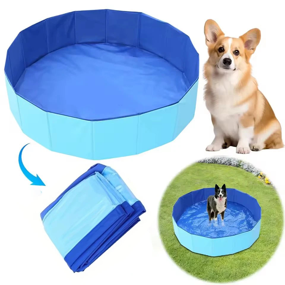 Pet Swimming Pool Foldable Summer Swimming Pool Outdoor Non-slip Pet Bath Pet Cleaning Water Basin Pet Supplies 49x10cm