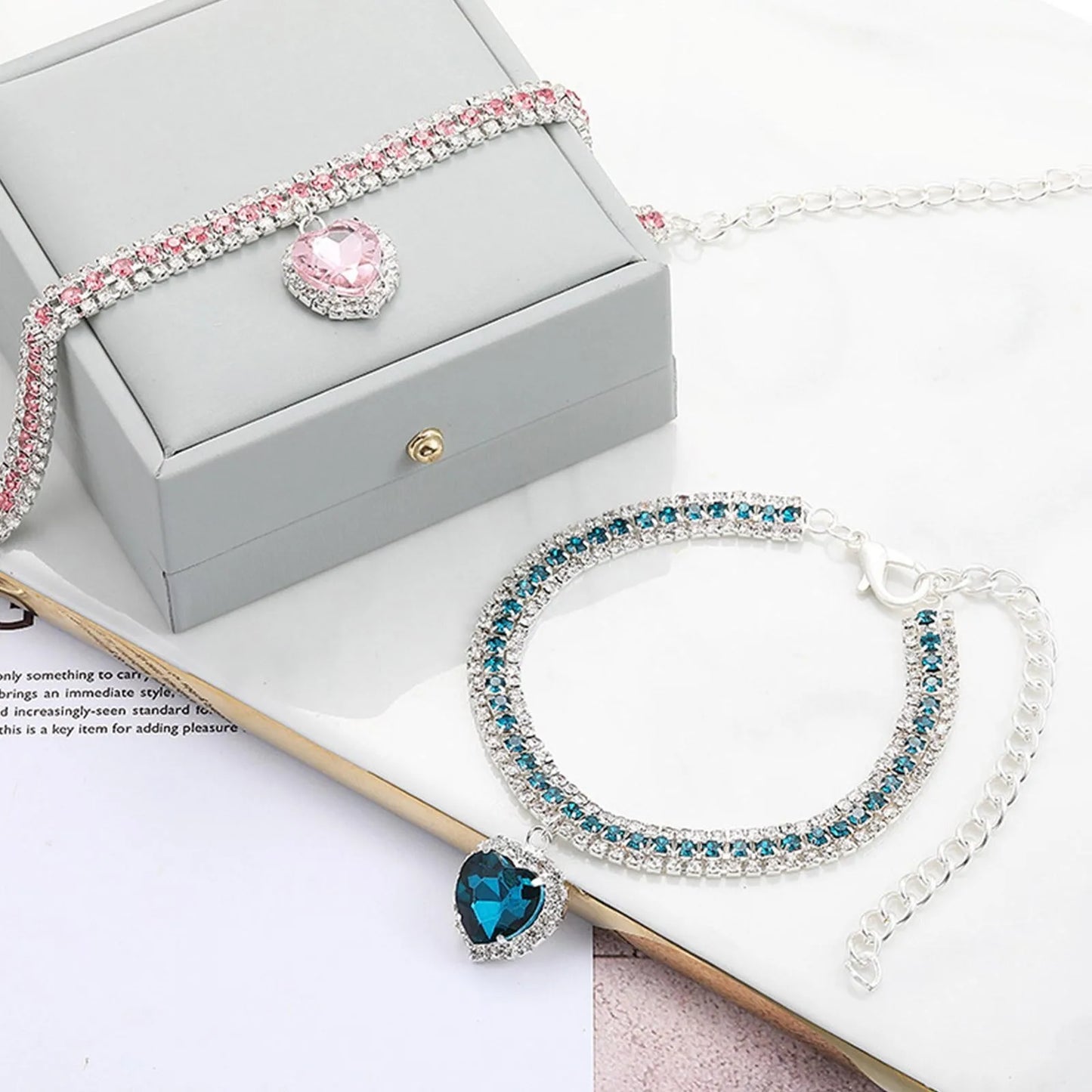 Dog Cat Rhinestone Diamante Collar Necklace Puppy Crystal Bling Pet Accessories For Puppy Kitten Crystal Pendant Diamond Collars