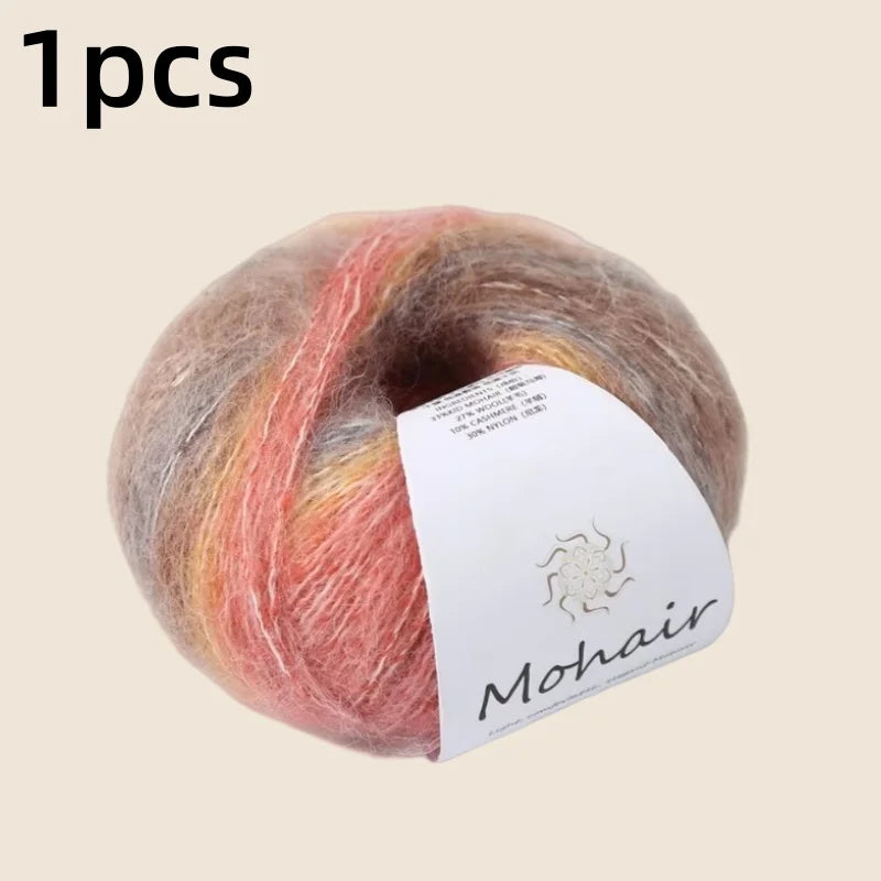 Gradient Mohair Soft Cotton Yarn for Baby Sweater Hat Scarf