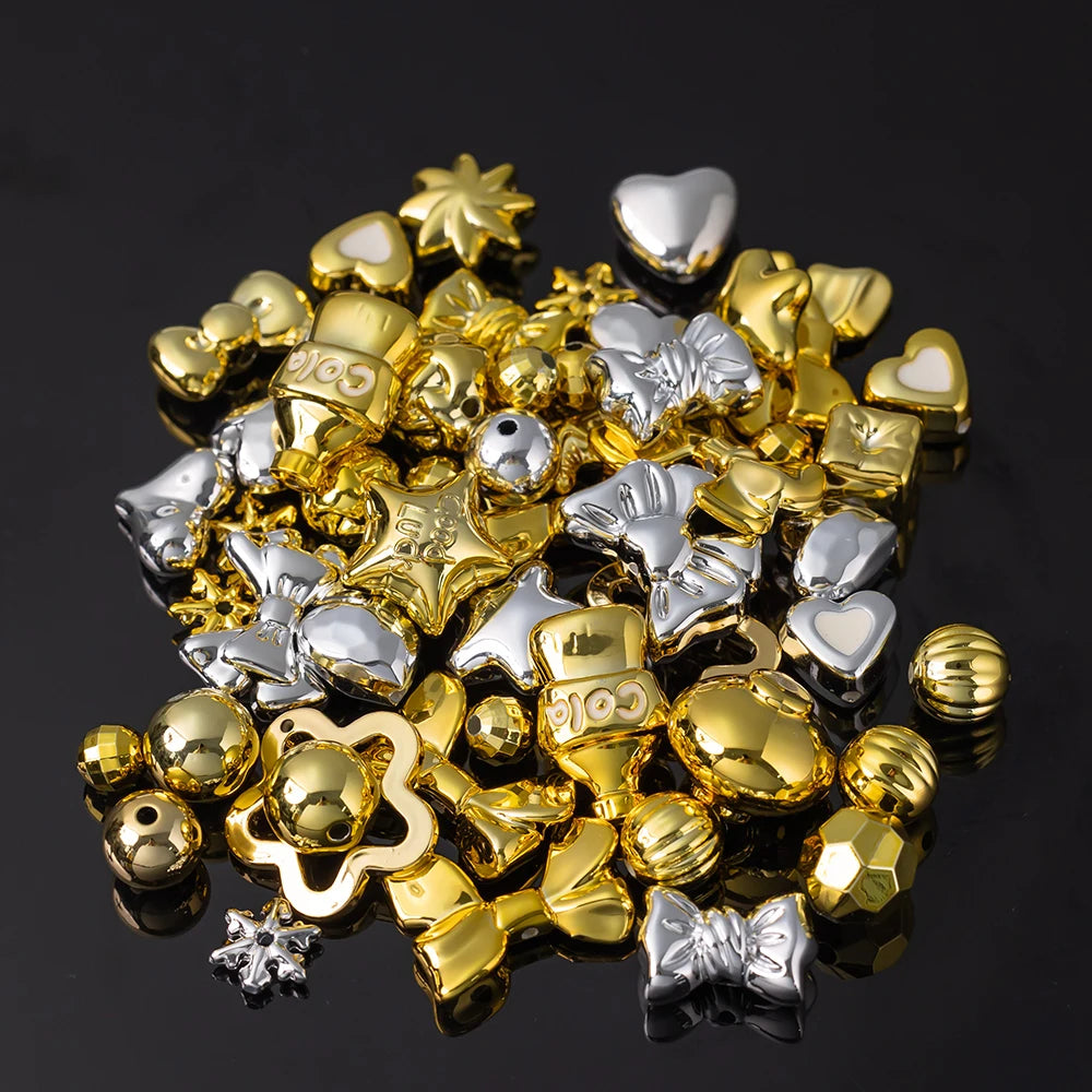 20g Y2K Mixed Bowknot Flower Heart Acrylic Cute Beads for DIY Jewelry Craft