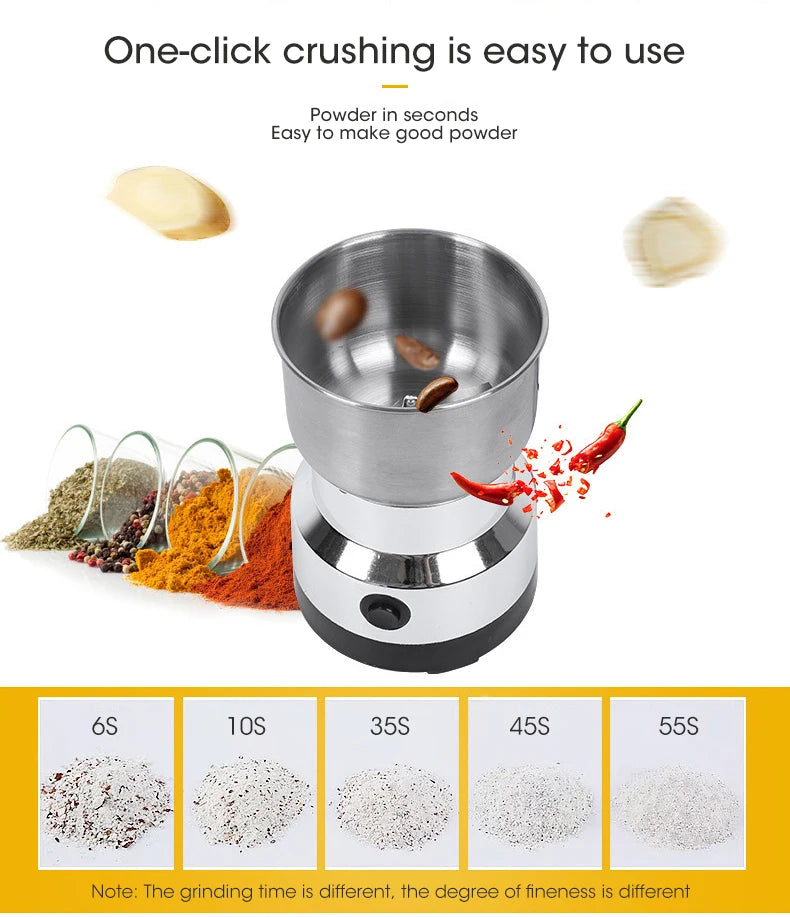 Mini Electric Grinder Household 300ml Ultrafine Food Pulverizer Coffee Spice Grain Mill 2/4 Blades