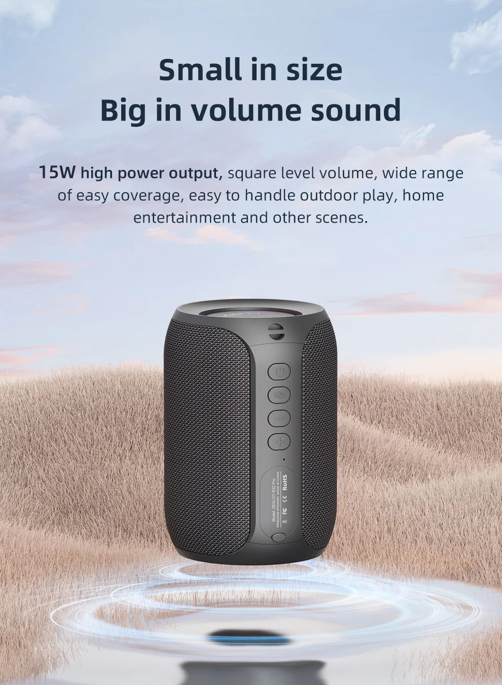 Zealot S62M Portable Bluetooth Karaoke Machine with Wireless Microphones Ideal for Home and Family Gatherings