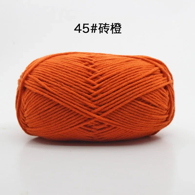 Likeecords 4-Strand Milk Cotton Yarn 60g Soft Baby Yarn for Knitting and Crochet