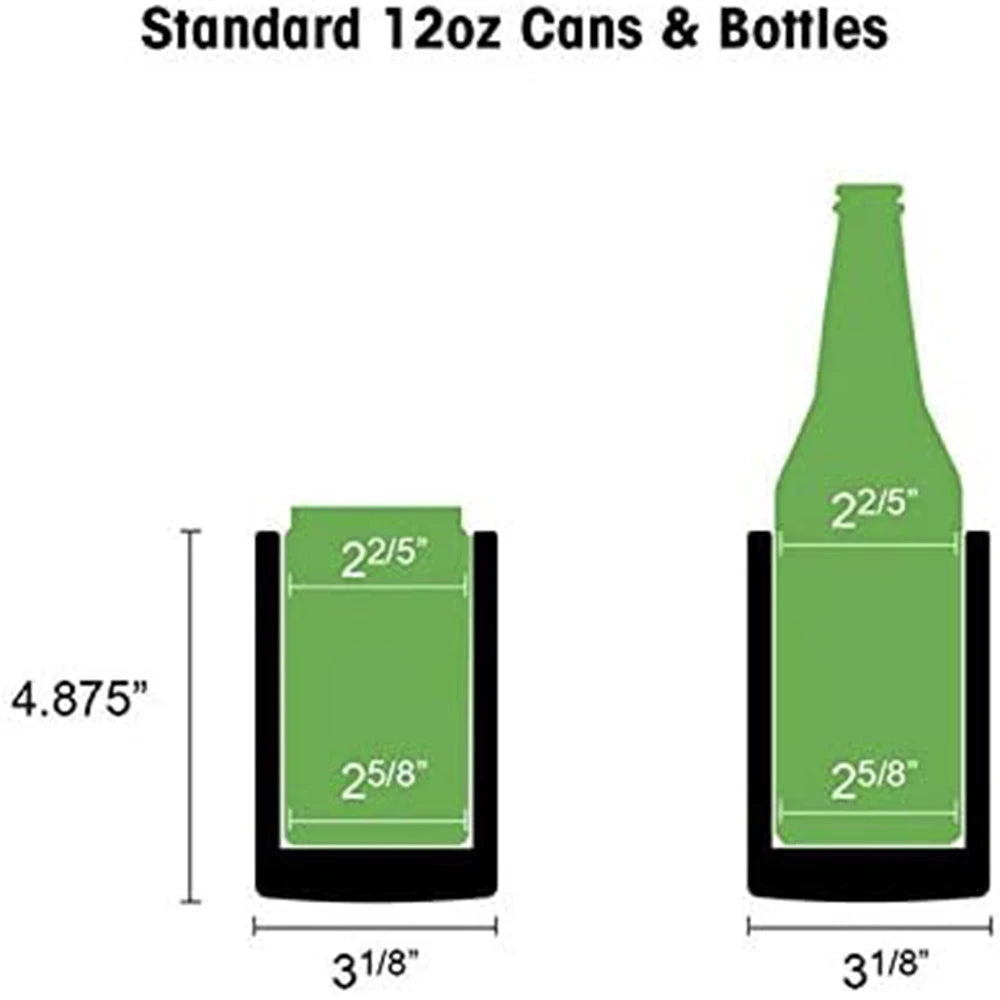 12oz Insulated Beer Can & Bottle Cooler – Double Wall Stainless Steel Drink Holder