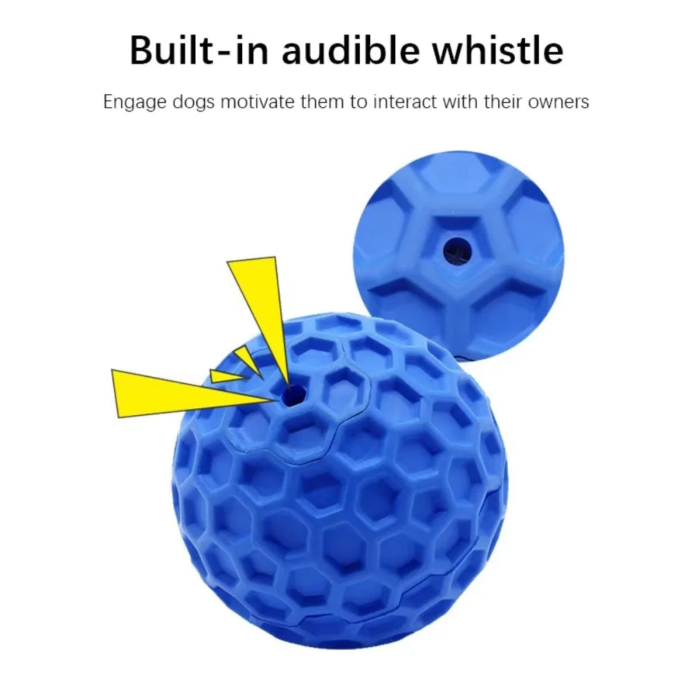 New Dog Toys Bite Resistant Interactive Throwing Sound Honeycomb Balls Natural Rubber Teething Clean Teeth Toys Pet Products