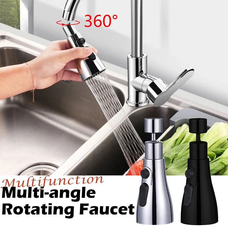 Universal 360° Rotate Kitchen Faucet Extender Aerator Plastic Splash Filter Kitchen Washbasin Faucet Bubbler Nozzle Aerator