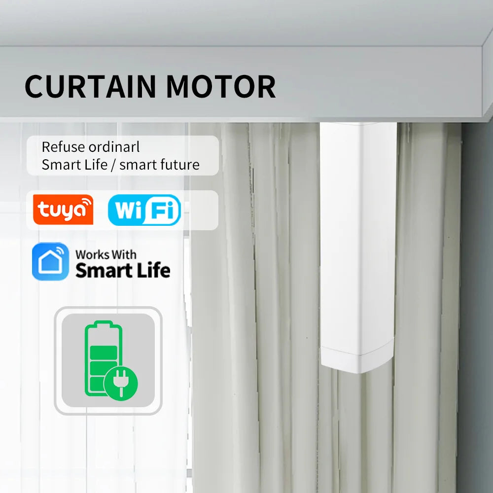 Tuya WiFi /ZigBee Electric Smart Curtain Motors Intelligent Shutter Motor with RF Remote Alexa Echo Google Assistant 225MM