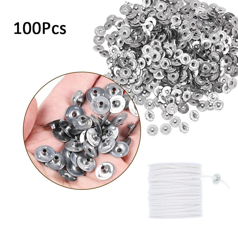 120Pcs Waxed Cotton Candle Wicks with Stand for DIY Candle Making Supplies