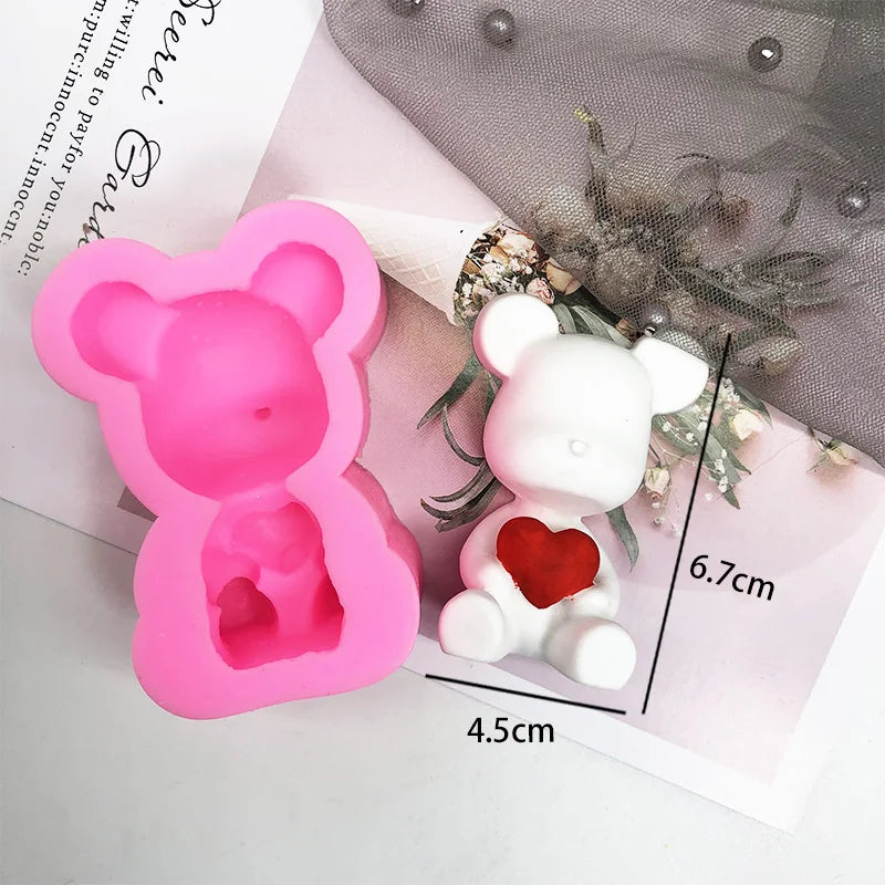 3D Bear Hug Love Silicone Candle Mold for DIY Home Decor Gift