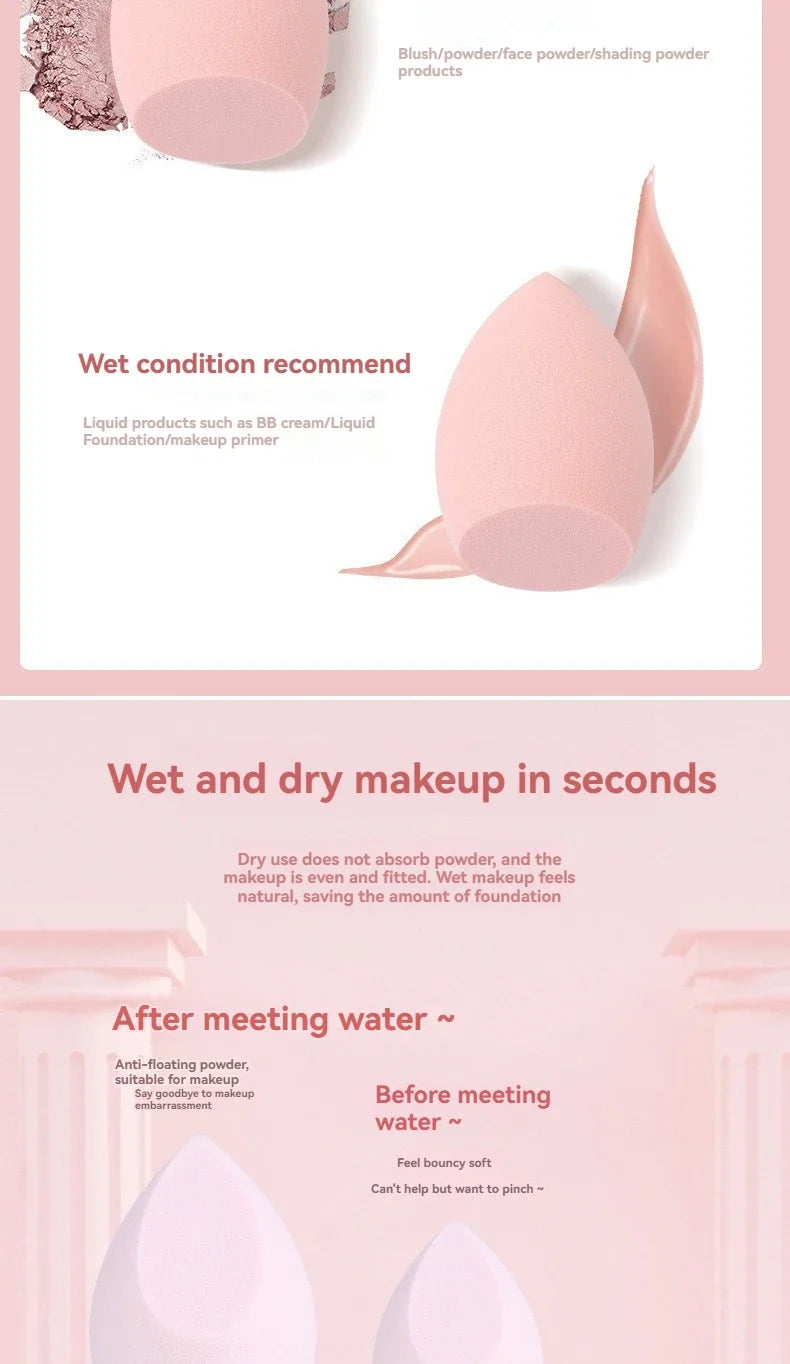 4PCS Ombre Makeup Sponge Set - Latex-Free Blenders for Travel