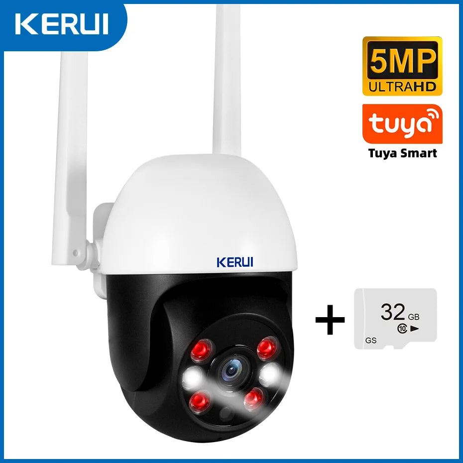 KERUI 4K PTZ WiFi IP Wireless Camera with Dual Lens 10MP 5K Video Surveillance for Outdoor Home Security