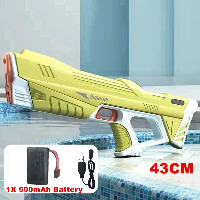 Full Automatic Electric Water Gun 43cm Portable Summer Toy for Kids and Adults Outdoor Water Battles