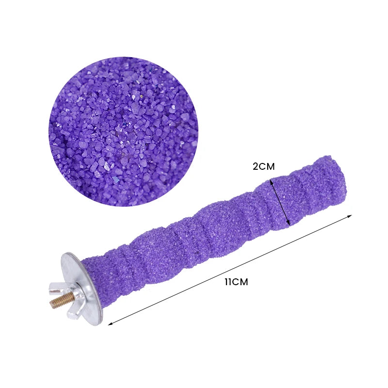Pet Parrot Claw Grinding Stick Wooden Stick Bird Perching Sand Parakeet Grinding Bar Teeth Bites Toy For Parrot Cage Accessories