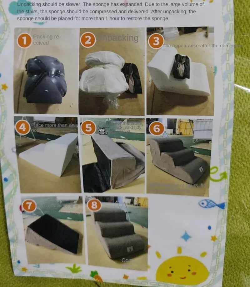 3 Layer Stair Dog Cat Ramp Ladder Memory Foam Washable Pet Supplies