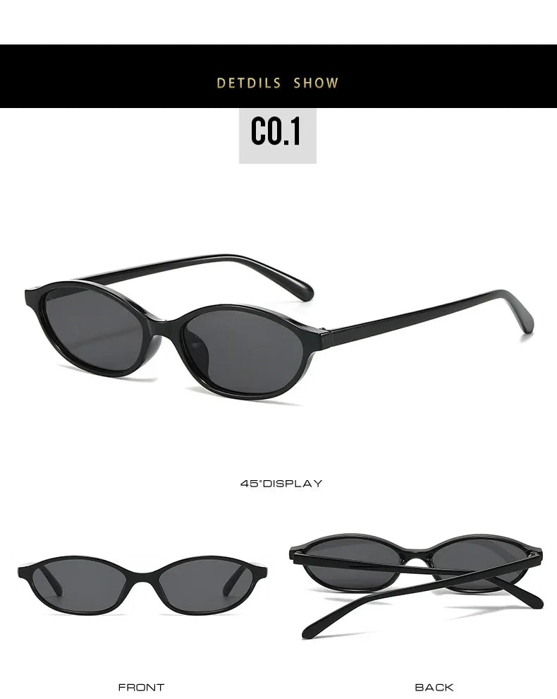 Sexy Small Oval Women's Sunglasses 2024 New Fashion Black Brown Sun Glasses Ladies Shades Trends Summer Unique Eyewear Men