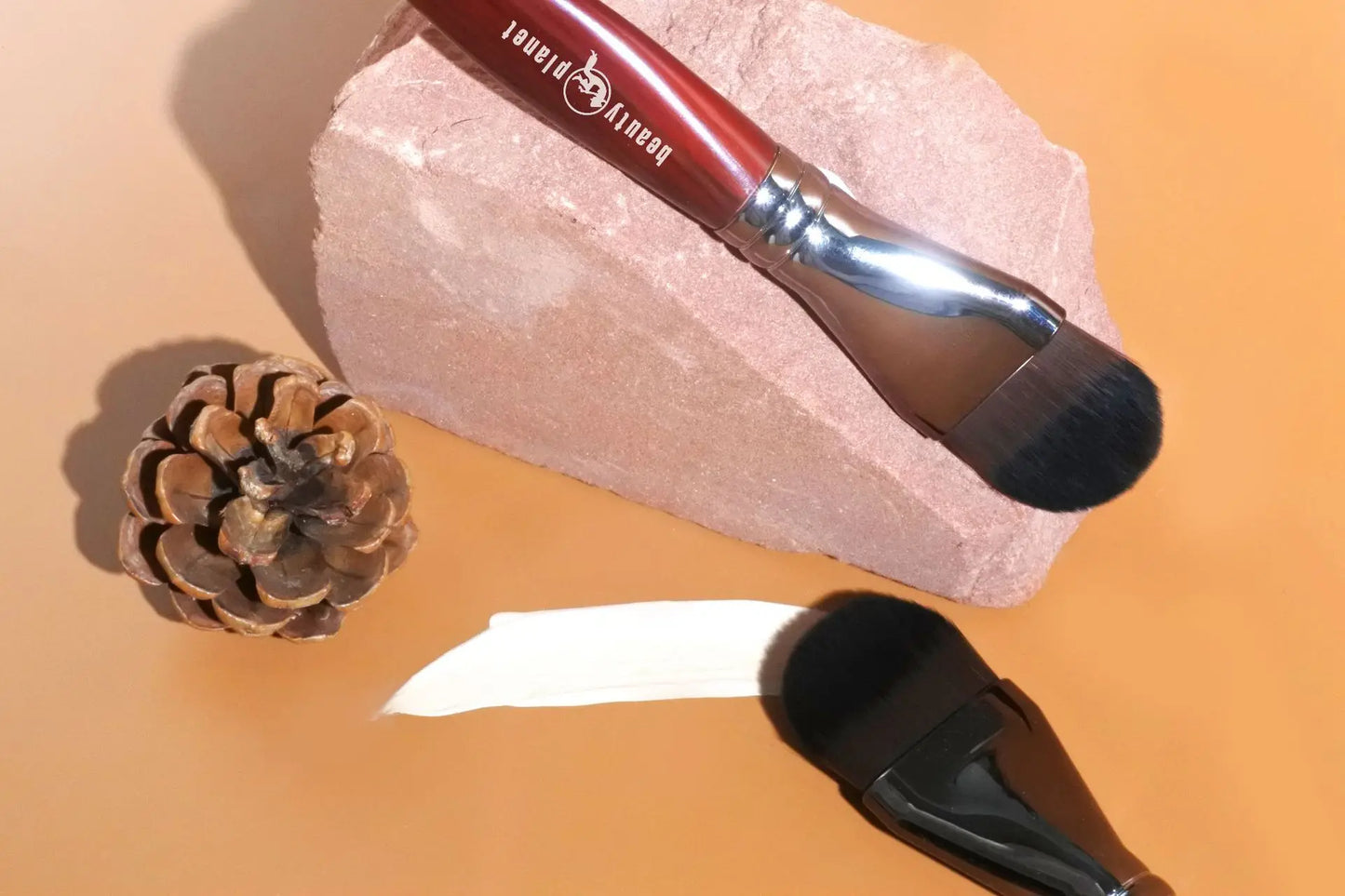 Beauty Planet Luxury Natural Horse Hair Powder Foundation and Blush Brushes Professional Makeup Tools