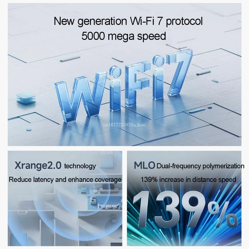 Router Xiaomi BE5000 WiFi 7 2.5G Puerto de red de 5011Mbps Memoria de 512MB Acceso de banda ancha dual de 2.4/5GHz Protección de seguridad de red