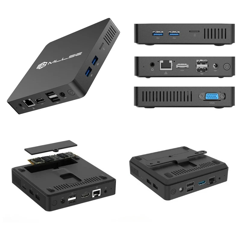 Computadora portátil de escritorio MLLSE M2 Mini PC Intel Celeron N3350 CPU 6G RAM 64G ROM USB3.0 Win10 WiFi Bluetooth 4.2