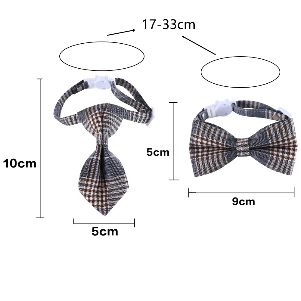 1pc Adjustable Plaid Cat Collar with Bow Tie - Adjustable Comfortable Collar, Perfect for Holiday Dress Up and Everyday Wear