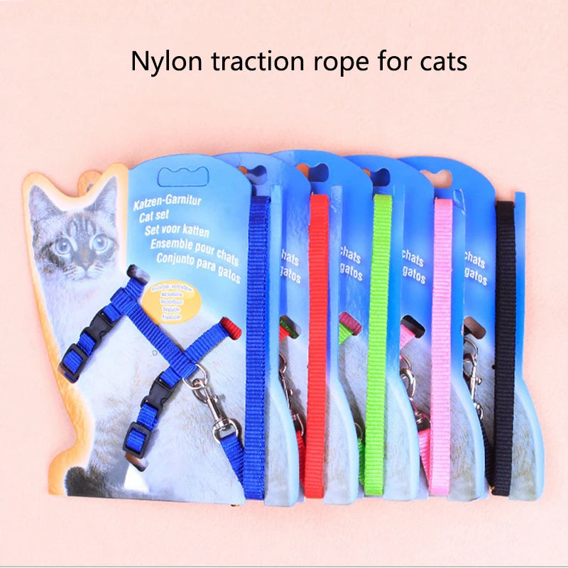 Cat leash I-shaped special dog leash for going out is firm and safe paper jam chest and back pet supplies