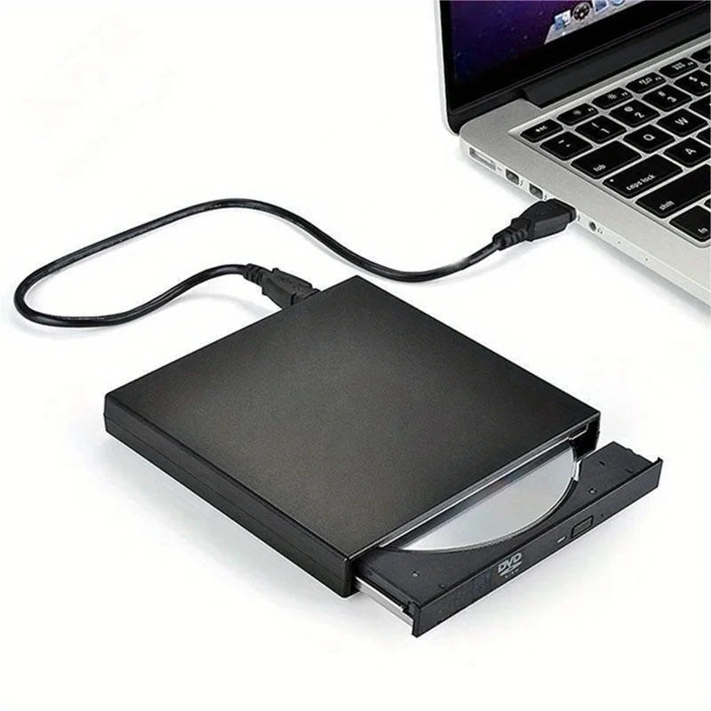 Unidad externa de CD y DVD, unidad externa delgada y protegible con puerto USB 2.0, grabadora de DVD y ROM, reproductor para computadoras portátiles y de escritorio