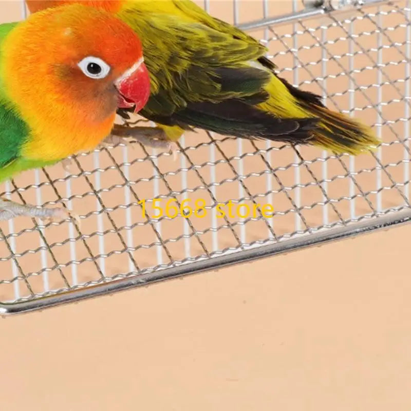 C6UE Stainless Steel Parrots Resting Platform Perch Stand for Small to Large Birds