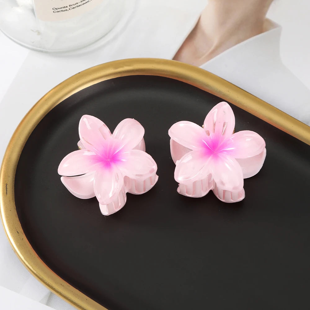 2pcs/set Flower Hair Pin Claws For Girls Korean Hairpin Hair Claw Hair Clip Women Sweet Hair Accessories Small Size Hair Claw