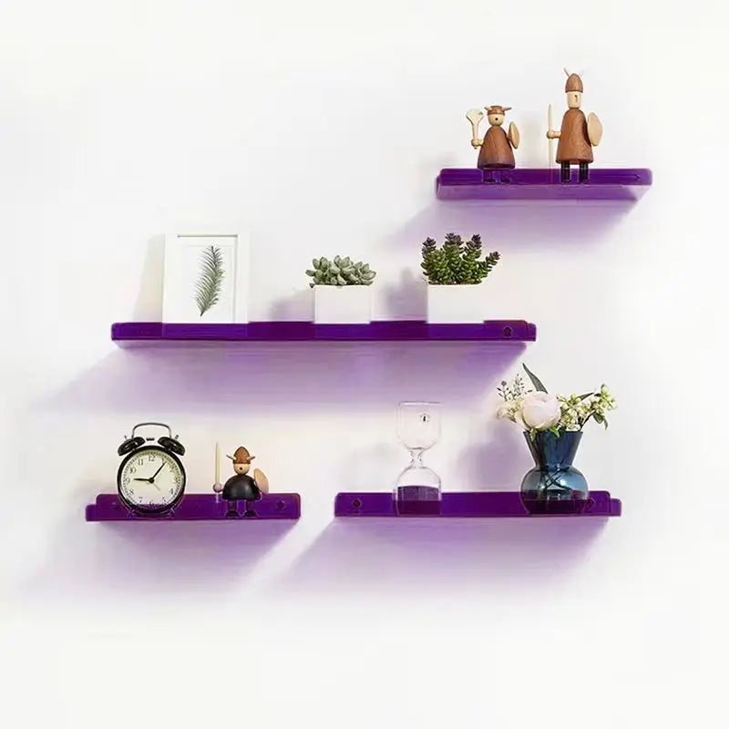 Colour Invisible Acrylic Floating Shelves Wall Mounted Bookshelf Storage Rack for Room and Bathroom