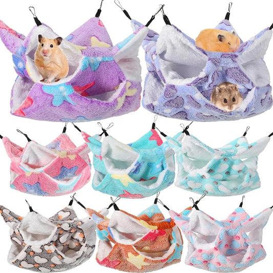 Hamster Hammock Rodent Hamster Bed Rats Accessories for Rat Hammock for Rats Hammock for Rodents Guinea Pig House CXW04