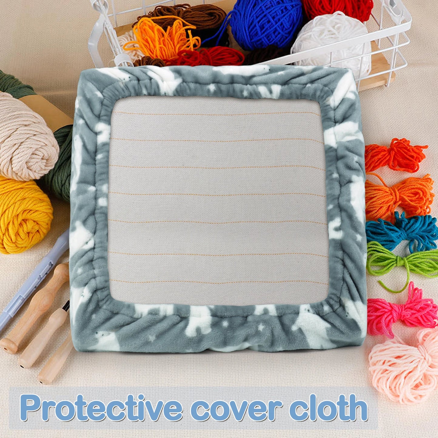 Square Wooden Embroidery Hoop Gripper Strips for Punch Needle Frame Sewing Quilting and DIY Projects