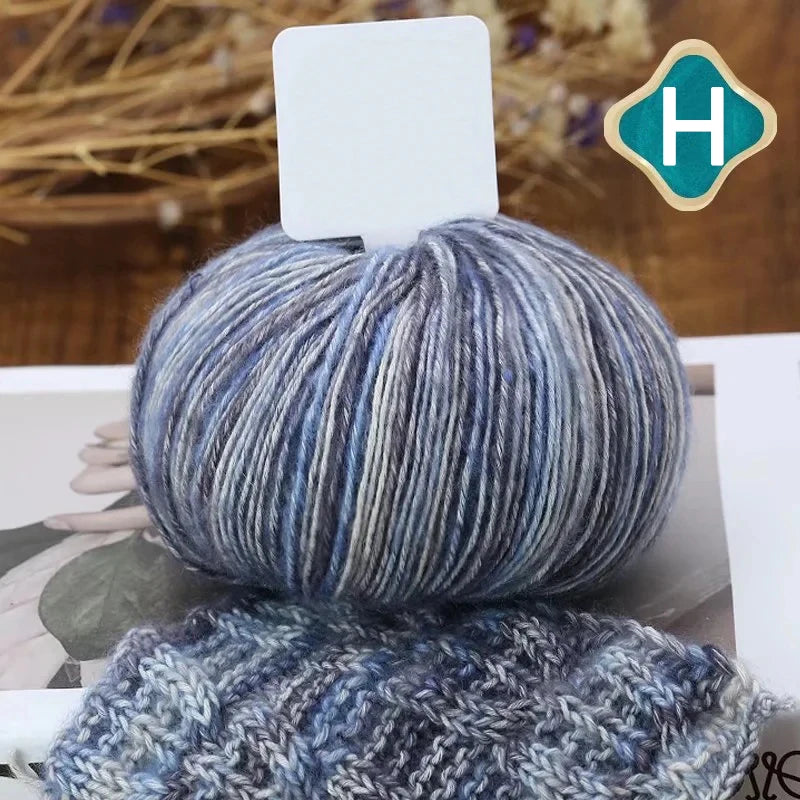 50g/Ball Combed Cotton Gradient Yarn for Soft DIY Knitting