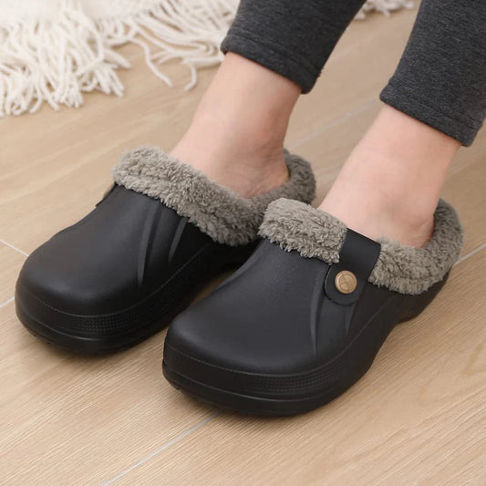 Comwarm New Fuzzy House Slippers For Women Men Winter Clogs