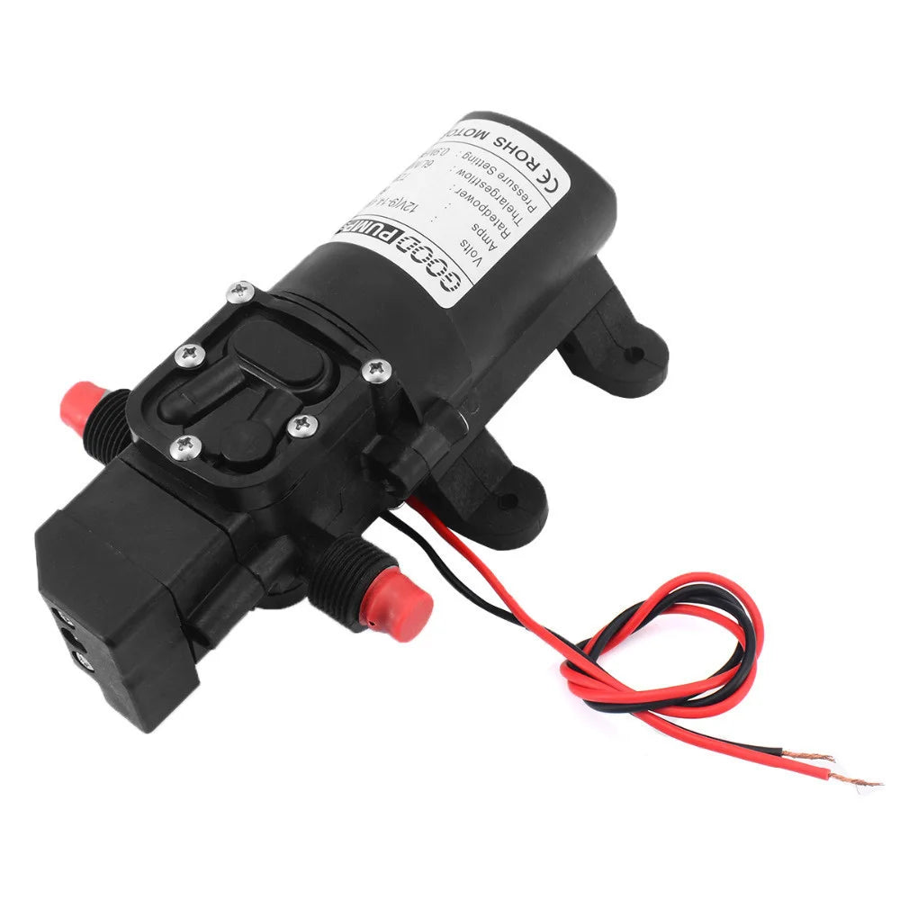 1 bomba de agua de diafragma automática con interruptor de flujo de 6 l/min, CC de 12 V, 70 W, 130 PSI, pequeña y segura, de alta presión