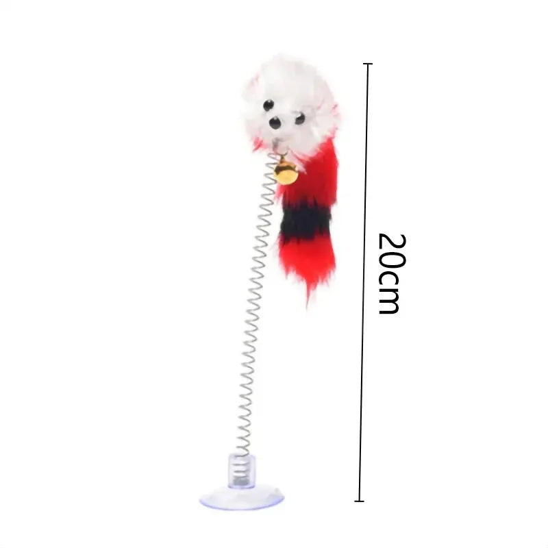 Cartoon Pet Cat Toy Stick Feather Rod Mouse Toy With Mini Bell Cat Catcher Teaser Interactive Cat Toy