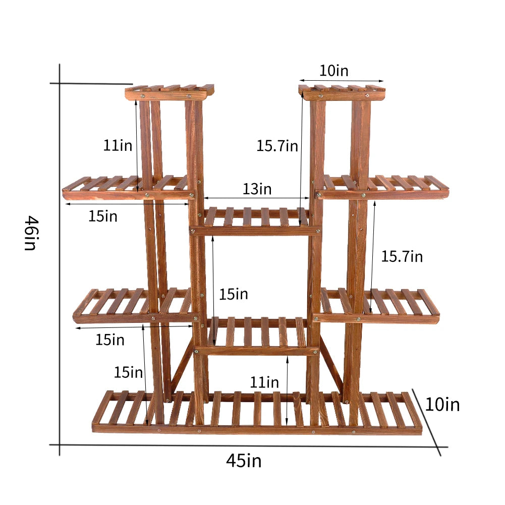 Tiered Plant Stands Wooden Plant Shelf Flower Pot Stand Garden Shelves Multi-Tier Plant Display Stand