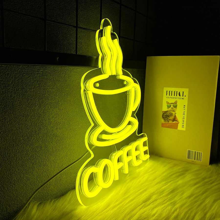 Coffee Neon Sign Super Bright LED with USB Power Supply