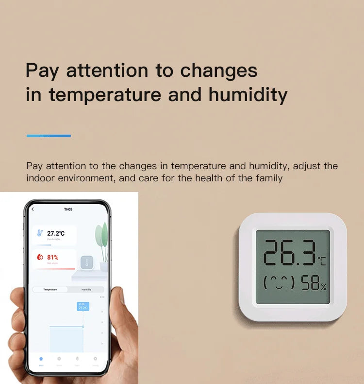 Tuya Smart MINI Wireless Temperature Humidity Sensor LCD Display Thermometer Hygrometer APP Remote For Smart Home