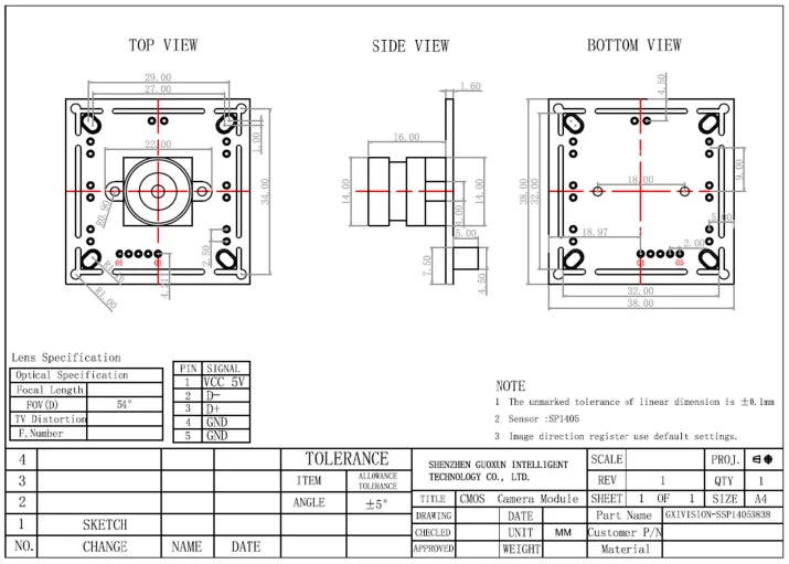 720p USB Camera Module 1MP Webcam 30fps 1280x720 Resolution Plug and Play UVC Compatible for Raspberry Pi Android Linux Windows